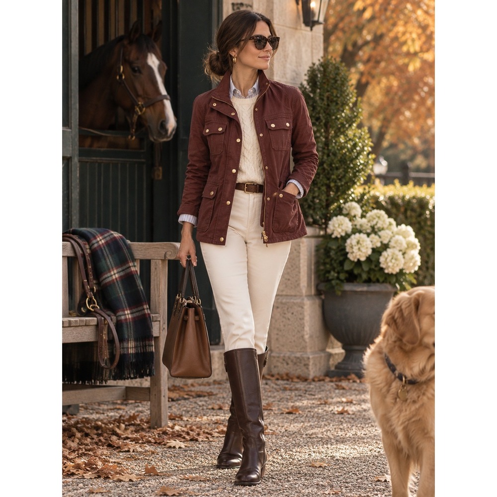 J.Crew The Downtown Field Jacket Burgundy Maroon Cotton Utility Coat 19034 S